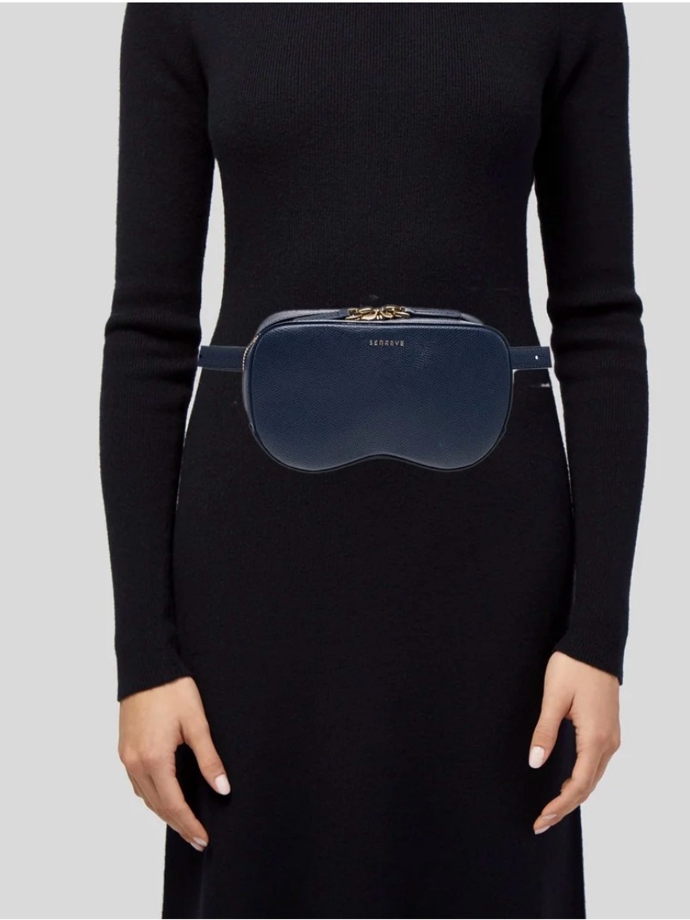 Senreve Coda Navy Leather Belt Bag - Picture 1 of 5